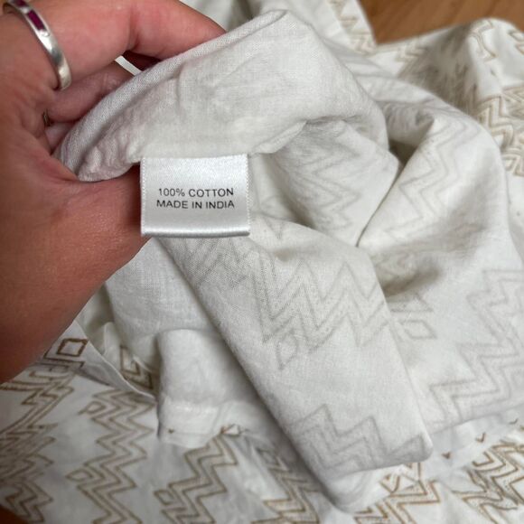 White & Gold Cotton Cottagecore Boho Glam Coastal Granddaughter Skirt Size S - Picture 7 of 8